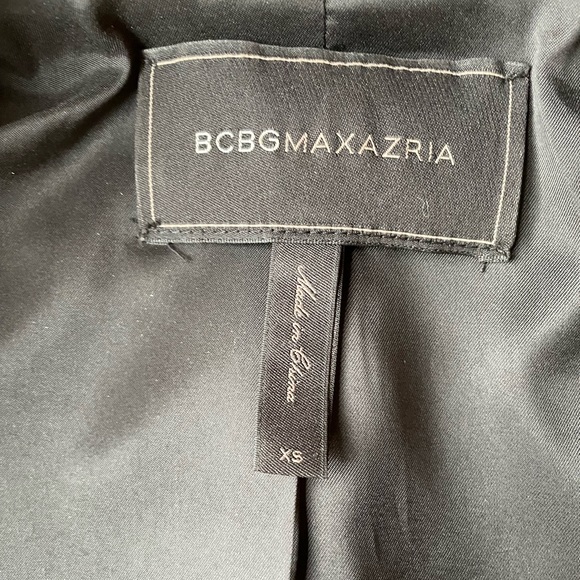 XS BCBGMaxazria Navy Blue and Black Lace Blazer - Picture 3 of 5